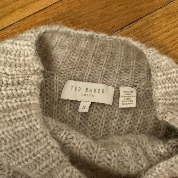 Ted Baker London Womens Wool & Alpaca Blend High Neck Sweater Size Medium or  3 - Picture 3 of 10
